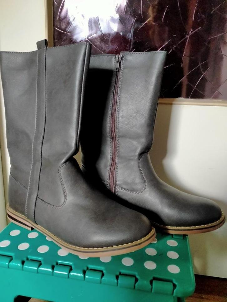 Grijze dameslaars, maat 38, Kleding | Dames, Schoenen, Zo goed als nieuw, Hoge laarzen, Grijs, Ophalen of Verzenden