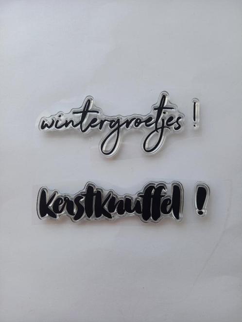 Nederlandse kerst tekst stempels, Hobby en Vrije tijd, Stempelen, Nieuw, Clearstamp, Verzenden