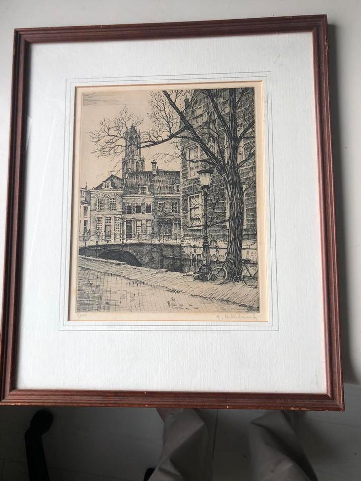 Ets van Utrecht door G. Hettelingh, Antiek en Kunst, Kunst | Etsen en Gravures, Ophalen of Verzenden