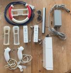 Nintendo Wii RVL-001, Ophalen of Verzenden, Zo goed als nieuw, Met 2 controllers, Met stuurtje