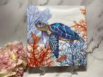 Knutsel servetten schildpad blauw koraal decoupage nr 685, Hobby en Vrije tijd, Knutselen, Ophalen of Verzenden, Nieuw, Materiaal