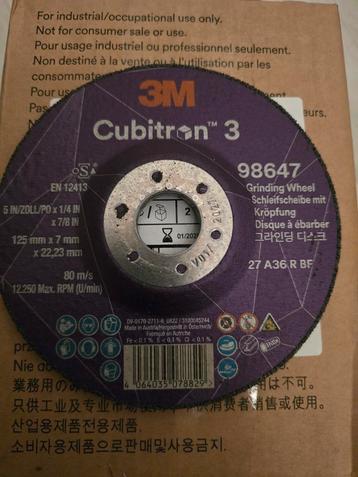 25 stuks 3M Cubitron-3 afbraamschijven 125mm beschikbaar voor biedingen