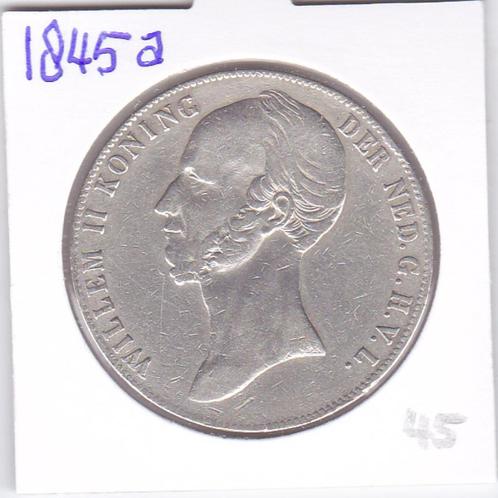 Rijksdaalder 1845 a Willem 2 voor 45 euro, Postzegels en Munten, Munten | Nederland, Losse munt, 2½ gulden, Koning Willem II, Zilver