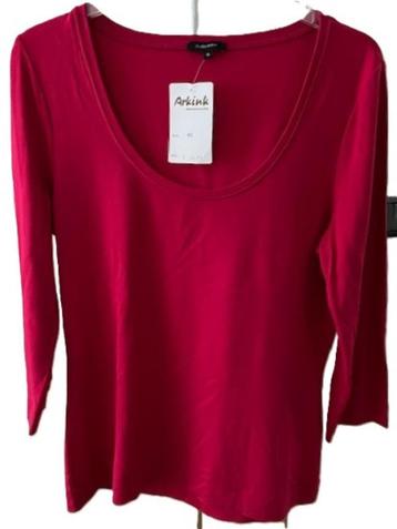 NIEUW CLAUDIA STRATER t-shirt top lange mouw ceriserood 40 beschikbaar voor biedingen