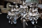 kandelaar/Antieke zware chroom kandelaar, Ophalen of Verzenden, Zo goed als nieuw, Overige materialen, 75 cm of meer