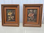 Twee paddestoel schilderijen op hout, Antiek en Kunst, Ophalen of Verzenden