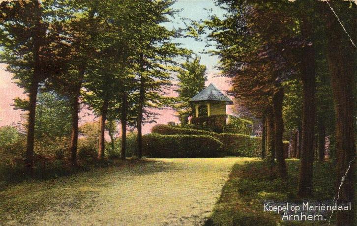 Koepel op Mariendaal, Arnhem - 1928 gelopen, Verzamelen, Ansichtkaarten | Nederland, Ongelopen, Gelderland, Voor 1920, Ophalen of Verzenden