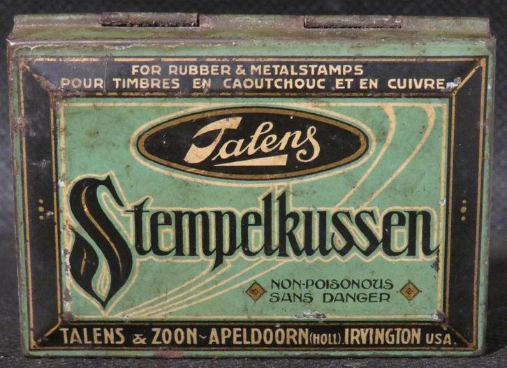 Talens stempelkussen blikje, Verzamelen, Blikken, Gebruikt, Overige, Overige merken, Ophalen of Verzenden