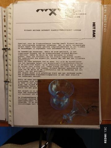 Glaskunstbeurs Leerdam objecten 1994 - 2009 o.a. Frank v.d.H beschikbaar voor biedingen