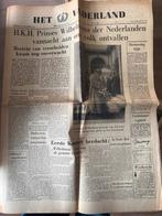 Prinses Wilhelmina overleden - Krant uit 1962, Verzamelen, Tijdschriften, Kranten en Knipsels, Ophalen of Verzenden, 1960 tot 1980