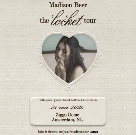 6 Zitplaatsen Madison Beer - Ziggo Dome 2026, Tickets en Kaartjes, Concerten | Pop, Drie personen of meer, Mei