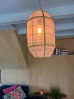 Prachtige hanglamp linnen en hout lampion, Huis en Inrichting, Lampen | Hanglampen, Minder dan 50 cm, Hout, Ophalen of Verzenden