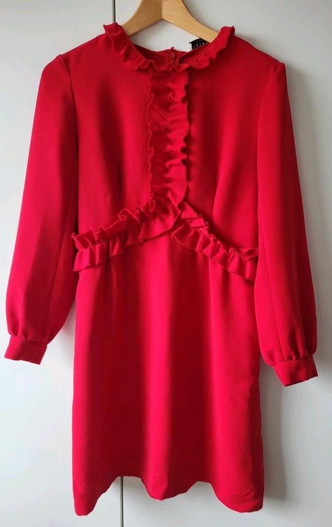 Sandro jurk maat 36 in topstaat, Kleding | Dames, Jurken, Zo goed als nieuw, Maat 36 (S), Rood, Boven de knie, Ophalen of Verzenden