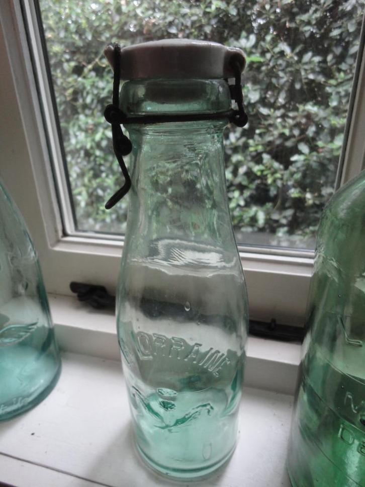 antieke LA LORRAINE WECKFLES + PORSELEINEN DOP, 29 cm, Antiek en Kunst, Antiek | Woonaccessoires, Ophalen of Verzenden