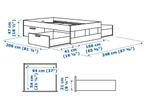 Ikea Brimnes Bed 160x200 + Lonset Lattenbodem, Ophalen, Verstelbaar, Zwart, Tweepersoons