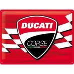 Ducati Corse logo racing flag relief reclamebord van metaal, Verzenden, Nieuw, Auto's