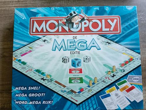 Monopoly spel de Mega editie, Hobby en Vrije tijd, Gezelschapsspellen | Bordspellen, Zo goed als nieuw, Een of twee spelers, Drie of vier spelers