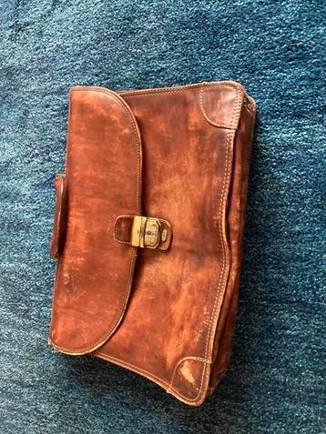 Vintage Adpel Leren Aktetas - Made in Italy Bruin Lederen Ta beschikbaar voor biedingen
