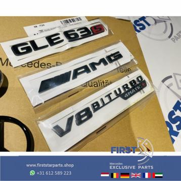 V167 C167 GLE63 4MATIC+ STER AMG LOGO SET ZWART EMBLEMEN SET beschikbaar voor biedingen