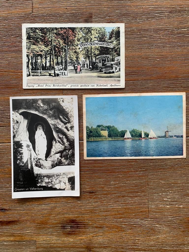 ansichtkaarten, Apeldoorn, Kortenhoef, Valkenburg, Verzamelen, Ansichtkaarten | Nederland, Ophalen, 1940 tot 1960, Gelopen