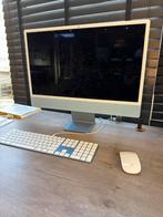 iMac 24" M1 Blauw ZGAN 8GB/128GB met doos Ethernet 4 USB, Ophalen of Verzenden, Zo goed als nieuw, SSD