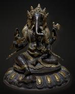 Oude vuurvergulde bronzen Ganesha