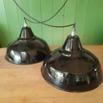 Zwarte emaille industriële fabrieks hanglampen, Ophalen of Verzenden