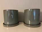 Bloempotten 2 stuks, Tuin en Terras, Bloempotten, Rond, Ophalen of Verzenden, Zo goed als nieuw, Aardewerk