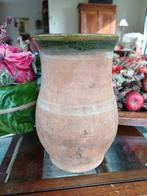 Oude Franse aardewerk pot brocante Tamegroute  vaas gres, Ophalen of Verzenden