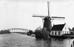 Vier foto's Schipluiden met o.a. molen dorpsgezicht jaren 50, Verzamelen, Ansichtkaarten | Nederland, 1940 tot 1960, Zuid-Holland