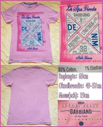 GABBIANO roze heren T-shirt maat L nieuw
