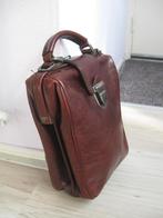 MUTSAERS bruin leren tas doktersmodel met beugel, Ophalen of Verzenden, Zo goed als nieuw, Bruin, Schoudertasje