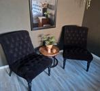 2x zwarte velvet fauteuil, Huis en Inrichting, Fauteuils, Ophalen, Zo goed als nieuw, Minder dan 75 cm, 50 tot 75 cm