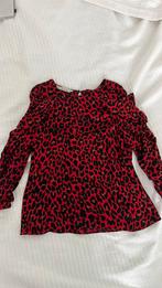 Zara panterprint rood bloesje maat S, Kleding | Dames, Verzenden, Zo goed als nieuw