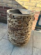 Houten Bloempot - Uniek Design, 40 cm of meer, Rond, Binnen, Ophalen of Verzenden