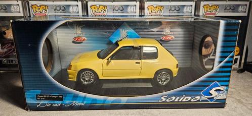 1:18 Peugeot 205 GTI tuning solido yellow, Hobby en Vrije tijd, Modelauto's | 1:18, Zo goed als nieuw, Auto, Solido, Ophalen of Verzenden