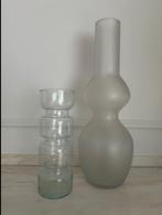 Vintage vazen doorschijnend transparant, Minder dan 50 cm, Glas, Zo goed als nieuw, Ophalen