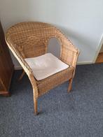 Rotan stoel met kussen – 58 cm breed – elk bod welkom, Ophalen, Gebruikt, Bruin, Riet of Rotan