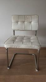 Retro nepleren buisstoelen wit, Huis en Inrichting, Ophalen, Gebruikt, Wit, Vier