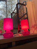 2 Vintage IKEA Lykta Lampen - Roze Glas, Huis en Inrichting, Lampen | Tafellampen, Ophalen, Gebruikt, ., 2de hands