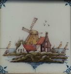Oude antieke wandtegel molen landschap, Antiek en Kunst, Antiek | Wandborden en Tegels, Ophalen of Verzenden