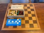 Houten schaakbord dambord met stukken, Hobby en Vrije tijd, Gezelschapsspellen | Bordspellen, Een of twee spelers, Ophalen of Verzenden