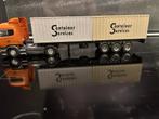 Tekno Scania R high line met 2x 20ft container, Ophalen of Verzenden, Zo goed als nieuw, Bus of Vrachtwagen, Tekno