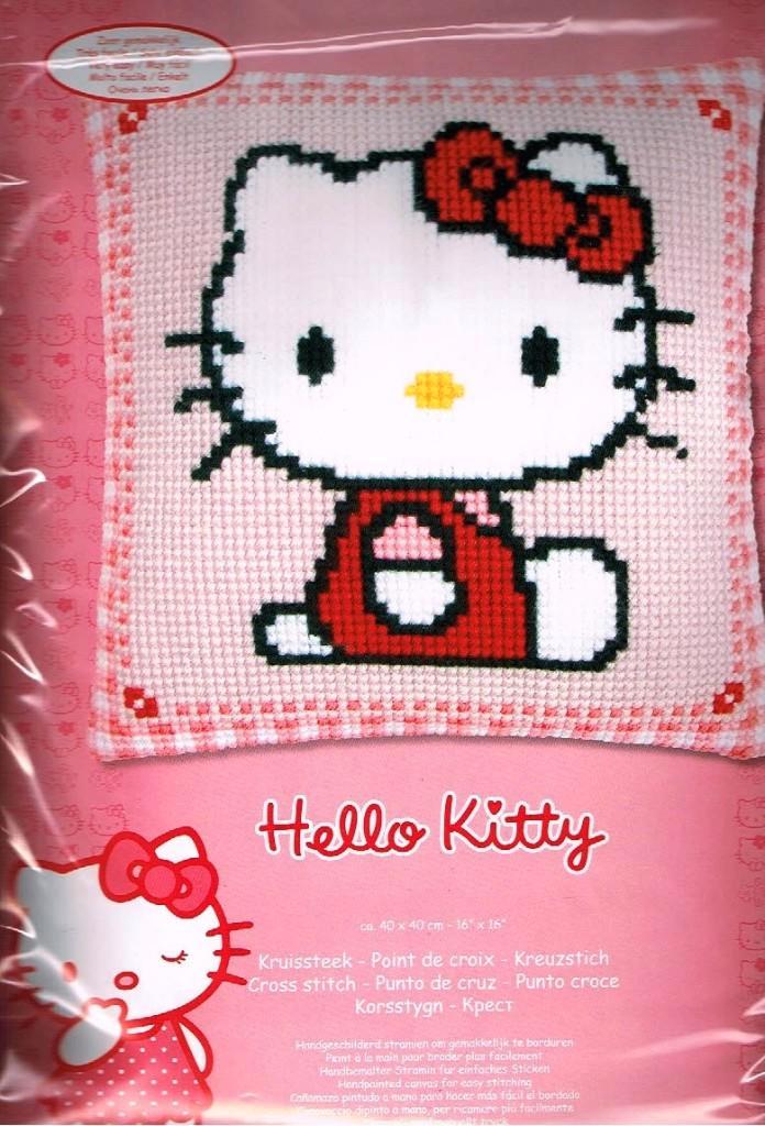 Cado aanbieding hello kitty borduurpakket kusen, hello zit, Hobby en Vrije tijd, Borduren en Borduurmachines, Nieuw, Borduurpakket