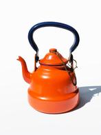 Keteltje rood met blauw hengsel, brocant, vintage, Verzenden