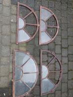 4 mooie grote halfronde gietijzeren stalramen., Doe-het-zelf en Verbouw, Glas en Ramen, Ophalen of Verzenden, Gebruikt, Minder dan 80 cm