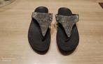 Zwarte Fitflop Slippers met Glitter - Maat 41,zgan, Slippers, Zwart, Ophalen of Verzenden, Zo goed als nieuw