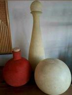 Set hoge en bolle  fles/ vaas en sierbol, Overige kleuren, Ophalen of Verzenden, Minder dan 50 cm, Glas
