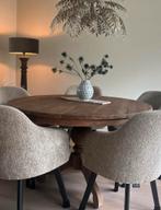 Ronde Eettafel 130cm Verweerd Bruin, Huis en Inrichting, Tafels | Eettafels, Ophalen, 100 tot 150 cm, Rond, Zo goed als nieuw