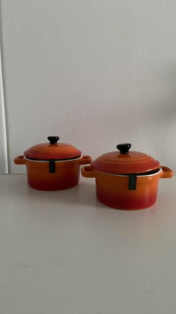 Soufflé bakjes met deksel oranje 2 stuks 10/5cm beschikbaar voor biedingen